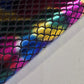 Multicoloured Metallic Mermaid Scale ITY Stretch Foil Reptile Snake Skin Dance Costume Fabric 58" By The Meter
