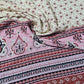 Blush Boho Border Crinkle Viscose Fabric – Pink Floral Panel Dress Fabric with Ditsy Print | 58” Wide by the Meter