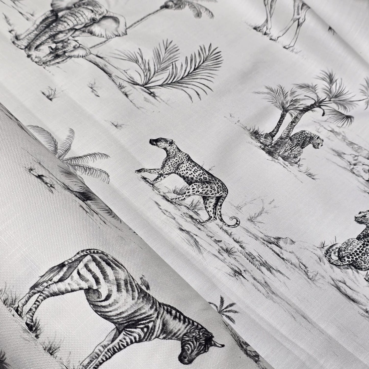 Slate Safari Panama Fabric and Cushion Panel Linen Look Farm Home Decor Material 58" Meter