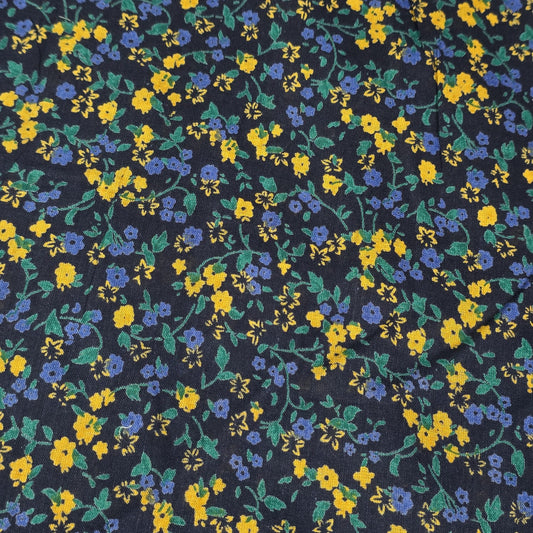 Navy Blue Ditsy Floral 100% Cotton Lawn Fabric Craft Quilting Patchwork Material By Meter 44"