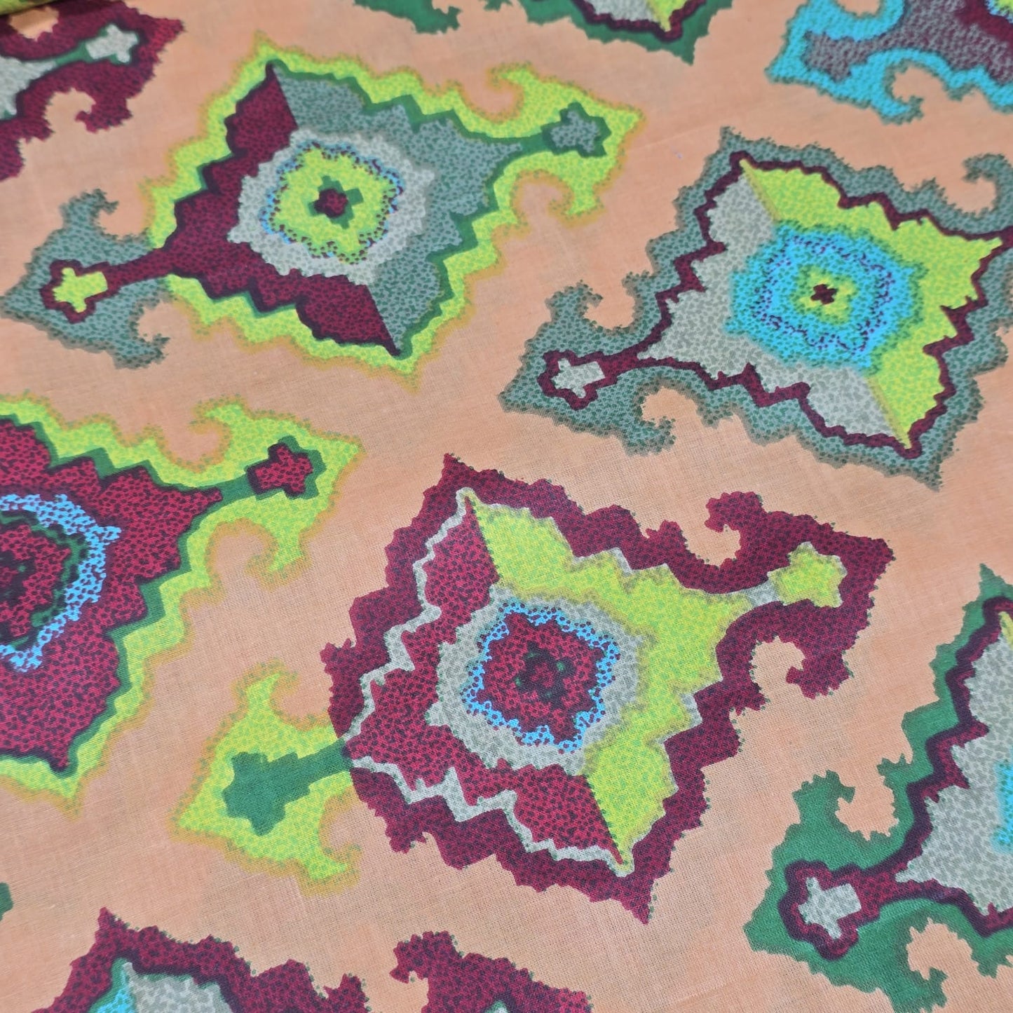 Ikat Print  Print 100% Cotton Lawn Fabric Craft Quilting Patchwork Material By Meter 44"