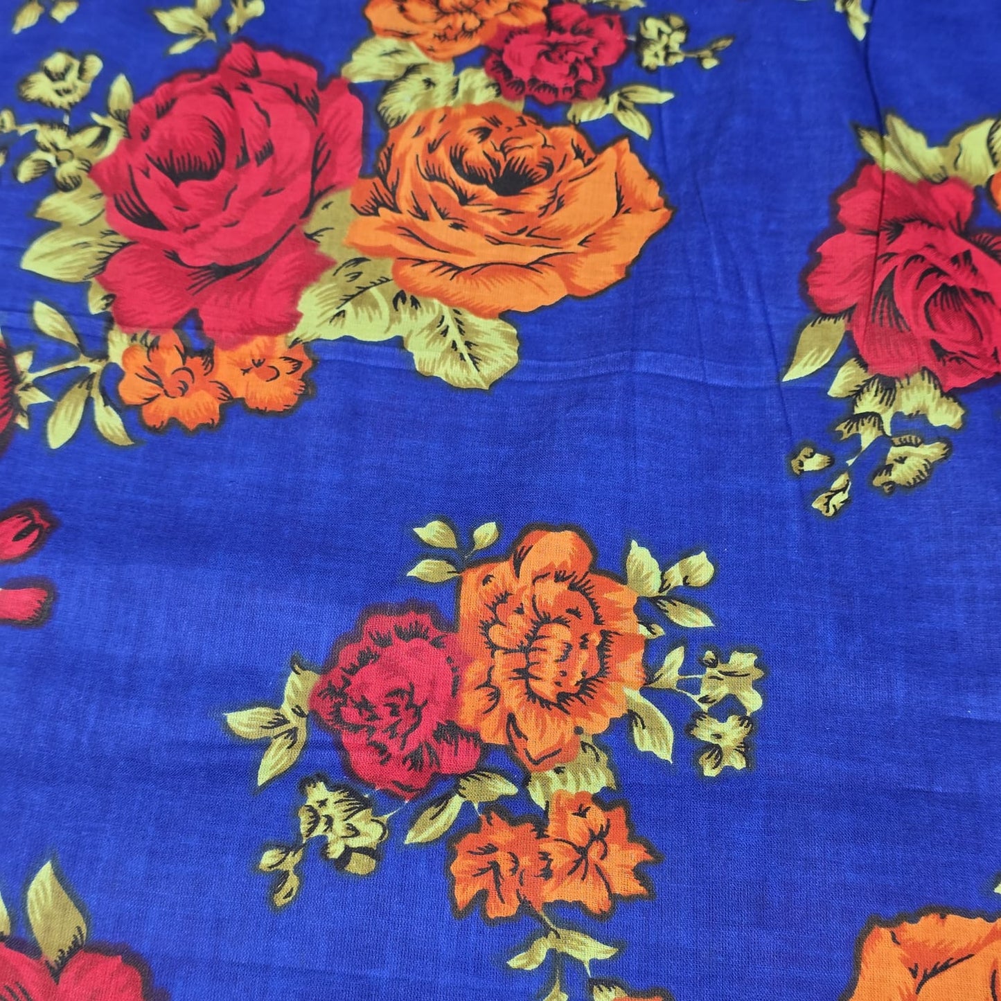 Blue Floral 100% Cotton Lawn Fabric Craft Quilting Patchwork Material By Meter 44"