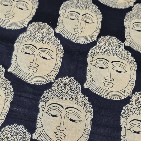 Black Buddha 100% Cotton Lawn Fabric Craft Quilting Patchwork Material By Meter 44"