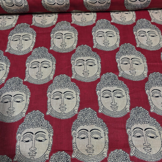 Red Buddha 100% Cotton Lawn Fabric Craft Quilting Patchwork Material By Meter 44"