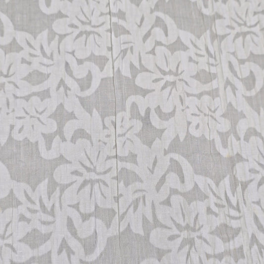 Ivory Floral 100% Cotton Crush Fabric Crinkle Craft Dress Costume Material 50 " By The Meter