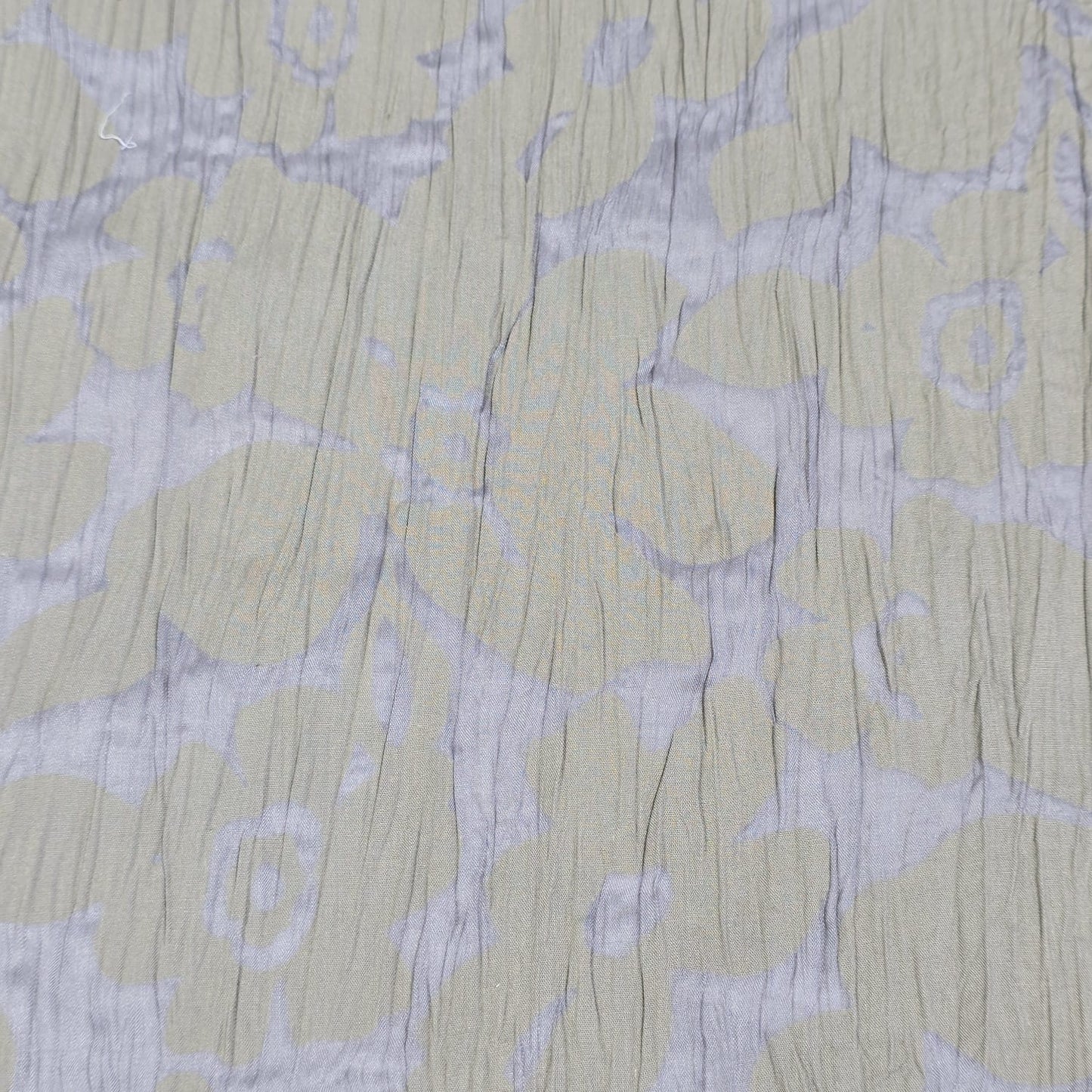 Silver Floral  100% Cotton Crush Fabric Crinkle Craft Dress Costume Material 50 " By The Meter