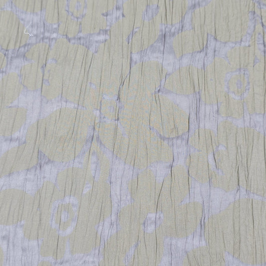 Silver Floral  100% Cotton Crush Fabric Crinkle Craft Dress Costume Material 50 " By The Meter