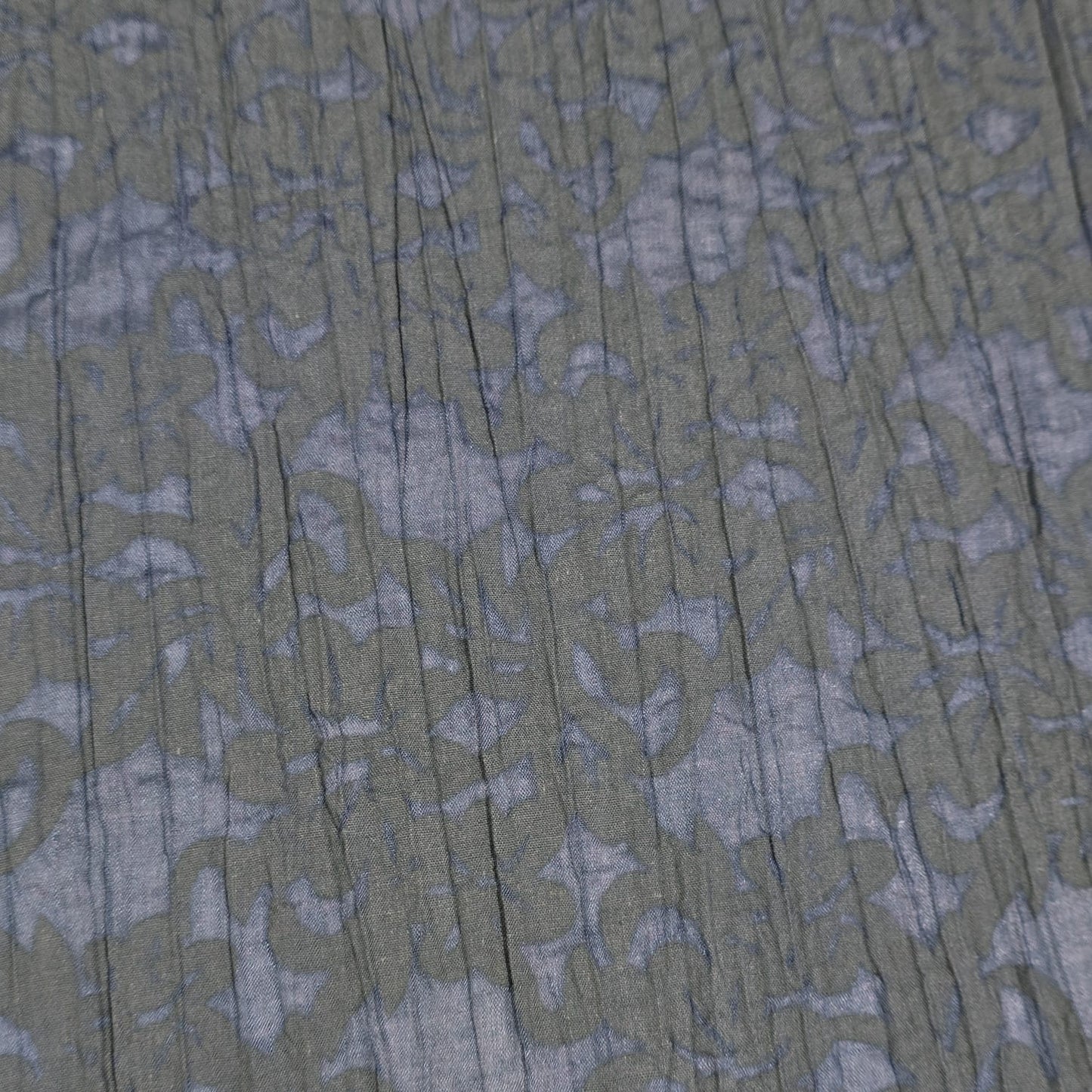 Peacock Floral  100% Cotton Crush Fabric Crinkle Craft Dress Costume Material 50 " By The Meter