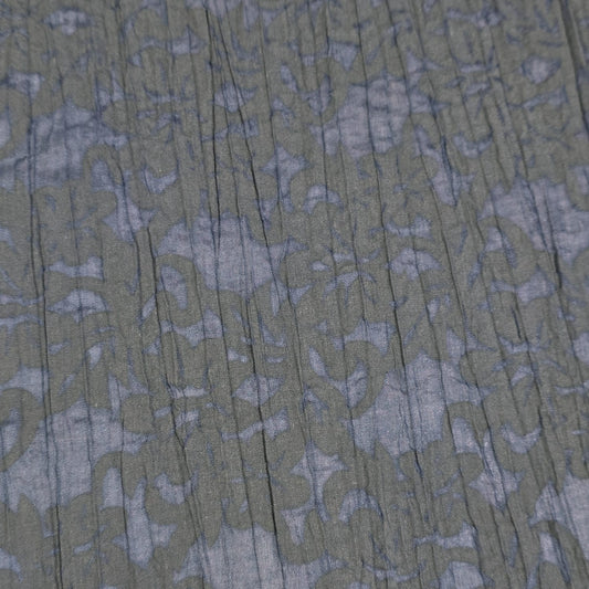 Peacock Floral  100% Cotton Crush Fabric Crinkle Craft Dress Costume Material 50 " By The Meter