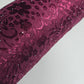 Wine Floral Velvet Velour Stud Embellished Devore Fabric Burnout Dress Craft Material 58" By The Meter