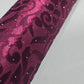 Wine Floral Velvet Velour Stud Embellished Devore Fabric Burnout Dress Craft Material 58" By The Meter