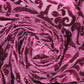 Wine Floral Velvet Velour Stud Embellished Devore Fabric Burnout Dress Craft Material 58" By The Meter