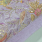 Lilac Organza Floral Position Print Embroidery Fabric 44"  – Premium Designer Dress & Craft Material by Meter