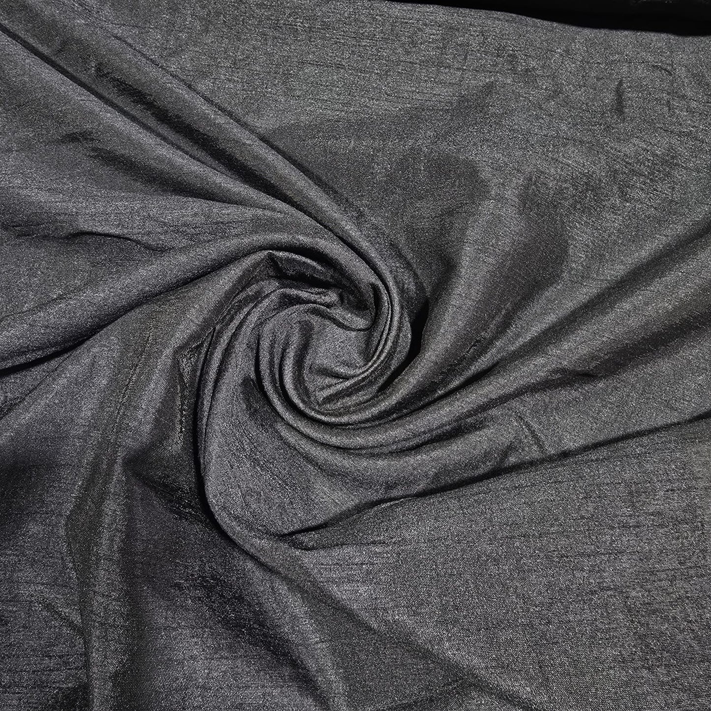 Black Premium Embroidered Faux Silk Fabric – Designer Floral & Paisley Pattern Luxury Dress Material by Meter