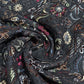 Black Premium Embroidered Faux Silk Fabric – Designer Floral & Paisley Pattern Luxury Dress Material by Meter