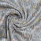 Silver Premium Floral Embroidered Sequin Silk Fabric – Designer Stripe Pattern Dress Material by Meter
