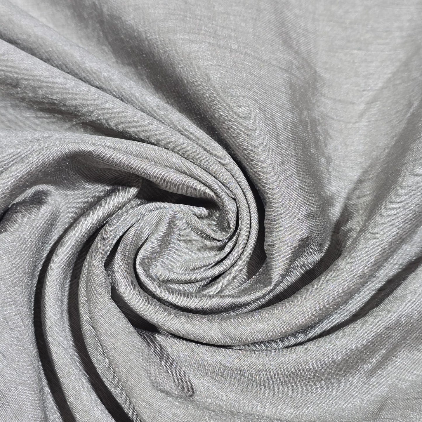 Silver Designer Tribal Embroidered Silk Fabric – Premium Ethnic Patchwork Pattern Dress Material by Meter