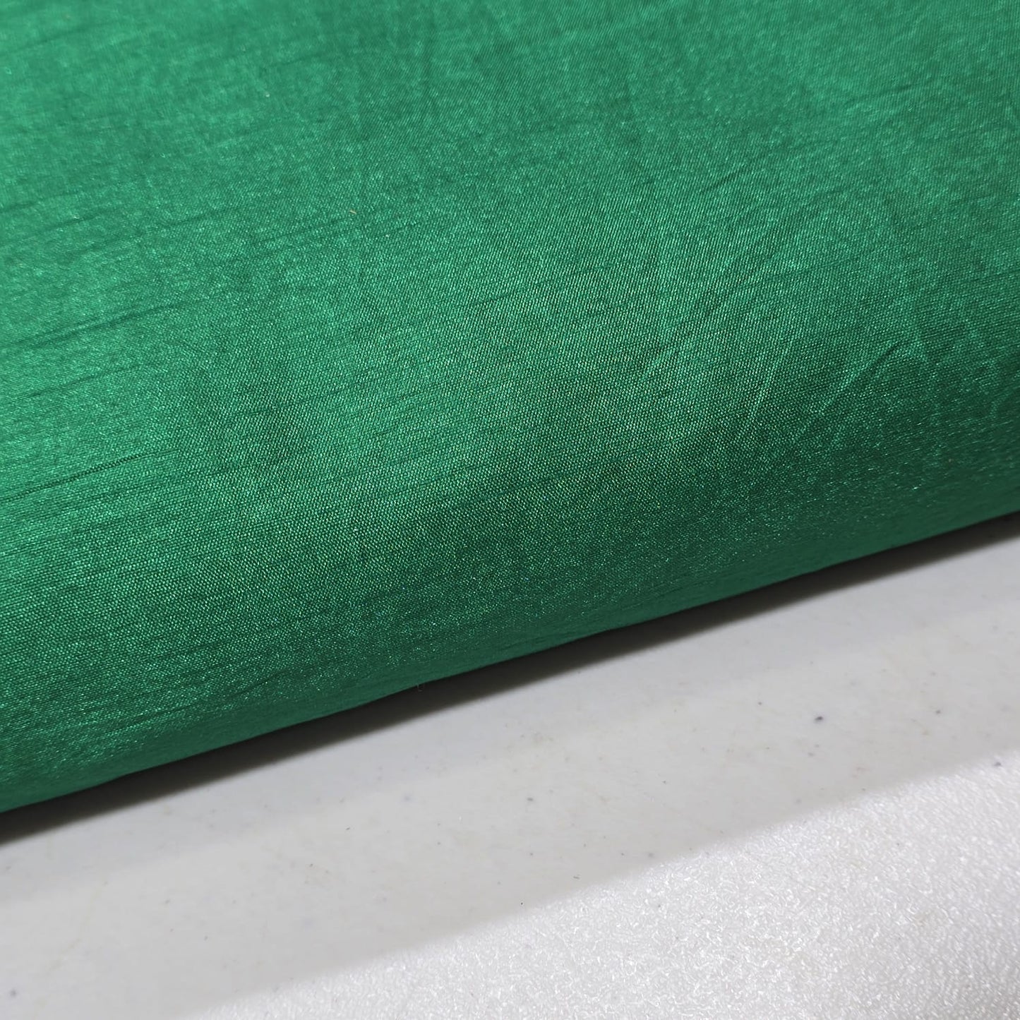 Green Bandhani Print Organza Fabric with Plain Silk Fabric Indian Dress Saree Craft Material 44" By the Meter