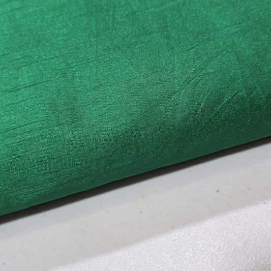 Green Bandhani Print Organza Fabric with Plain Silk Fabric Indian Dress Saree Craft Material 44" By the Meter