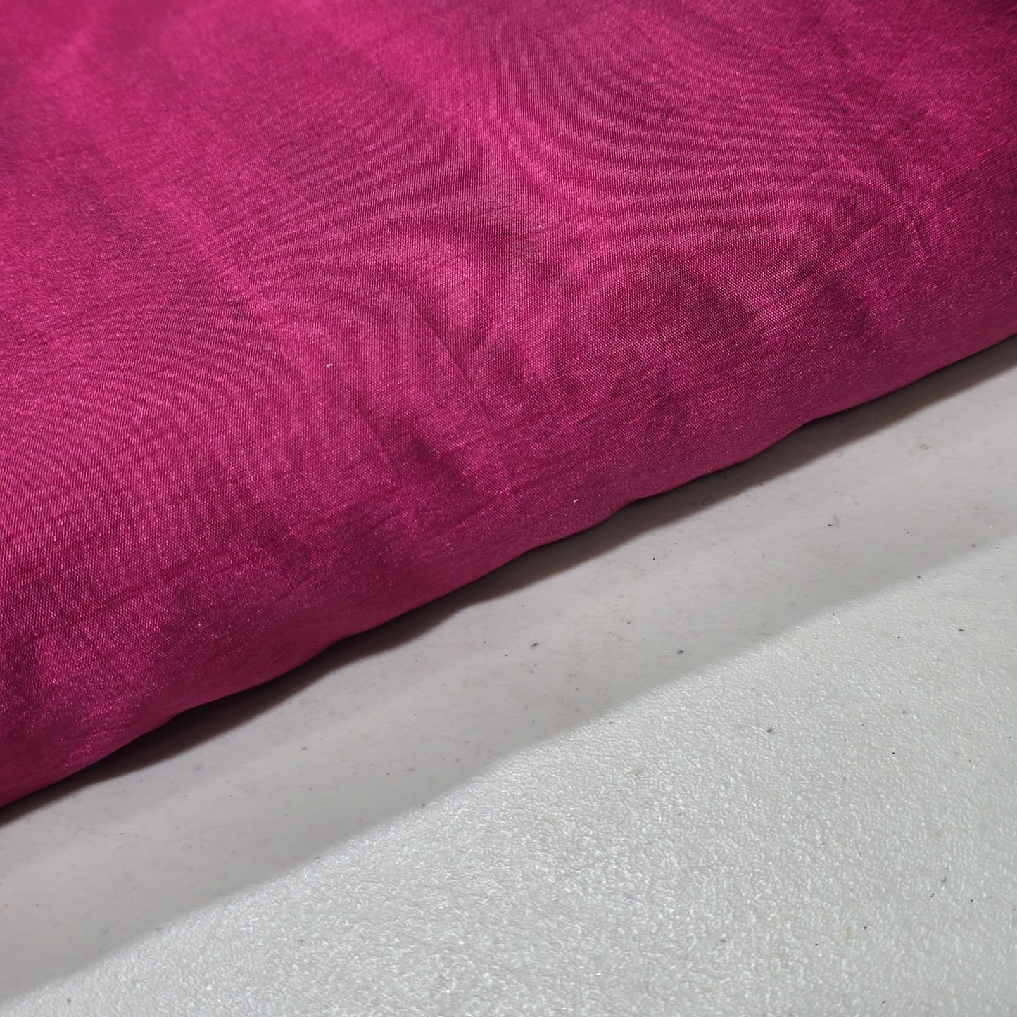 Hot Pink Bandhani Print Organza Fabric with Plain Silk Fabric Indian Dress Saree Craft Material 44" By the Meter