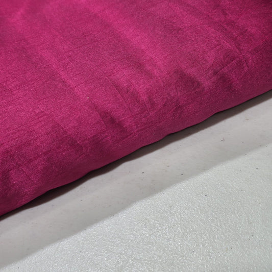Hot Pink Bandhani Print Organza Fabric with Plain Silk Fabric Indian Dress Saree Craft Material 44" By the Meter