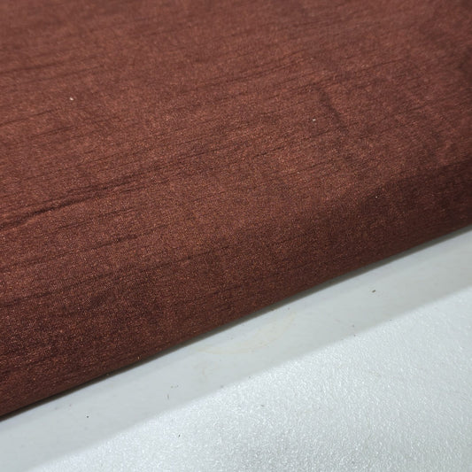 Brown Bandhani Print Organza Fabric with Plain Silk Fabric Indian Dress Saree Craft Material 44" By the Meter