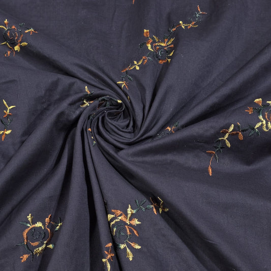 Plum Luxury Embroidered Cotton Lawn Fabric Floral Dress Craft Material 58” Wide By The Metre