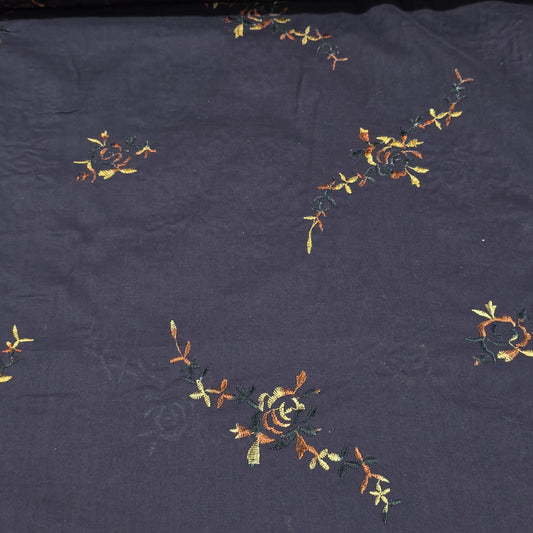 Plum Luxury Embroidered Cotton Lawn Fabric Floral Dress Craft Material 58” Wide By The Metre