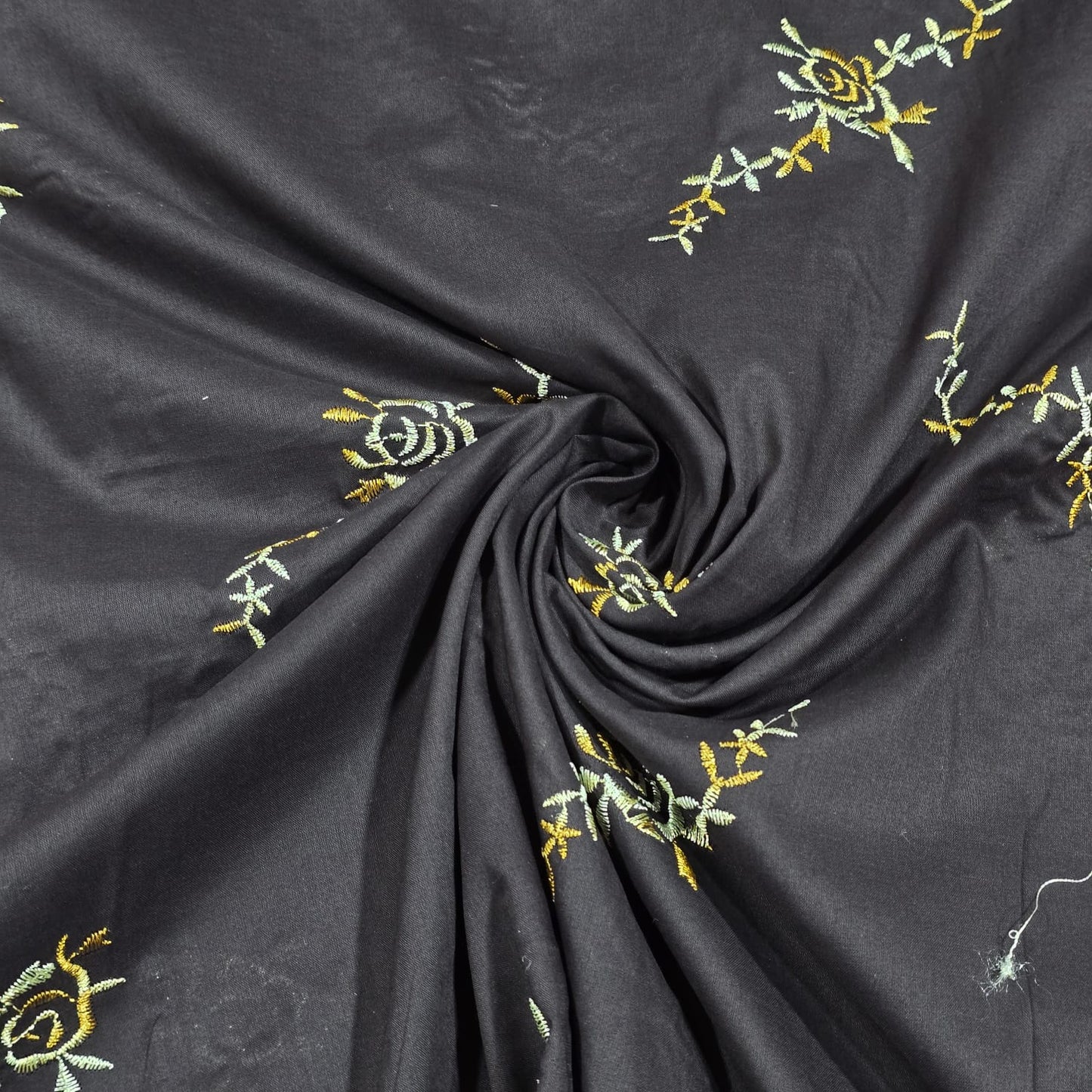 Brown Luxury Embroidered Cotton Lawn Fabric Floral Dress Craft Material 58” Wide By The Metre