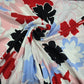 Viscose Challis White Floral Print Fabric 58" By The Meter