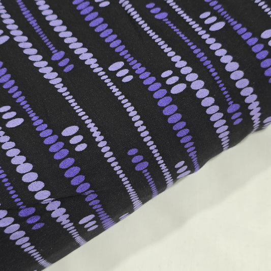 Purple Abstract Viscose Challis Print Fabric By The Meter – Soft Lightweight Geometric Fabric 58"