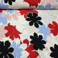 Viscose Challis White Floral Print Fabric 58" By The Meter
