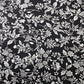 Black Botanical Vine Floral Viscose Challis Fabric 58" By The Meter Soft Lightweight Material