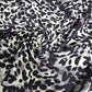 Grey Monochrome Classic Leopard Print Viscose Challis Fabric 58" By The Meter Soft Lightweight Material