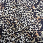 Natural Beige Classic Leopard Print Viscose Challis Fabric 58" By The Meter Soft Lightweight Material