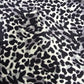 Grey Monochrome Classic Leopard Print Viscose Challis Fabric 58" By The Meter Soft Lightweight Material