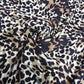 Natural Beige Classic Leopard Print Viscose Challis Fabric 58" By The Meter Soft Lightweight Material