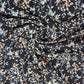 Black Ditsy Meadow Floral Print Viscose Challis Print Fabric 58" By The Meter Soft Lightweight Material