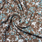 Mocha Ditsy Meadow Floral Print Viscose Challis Print Fabric 58" By The Meter Soft Lightweight Material