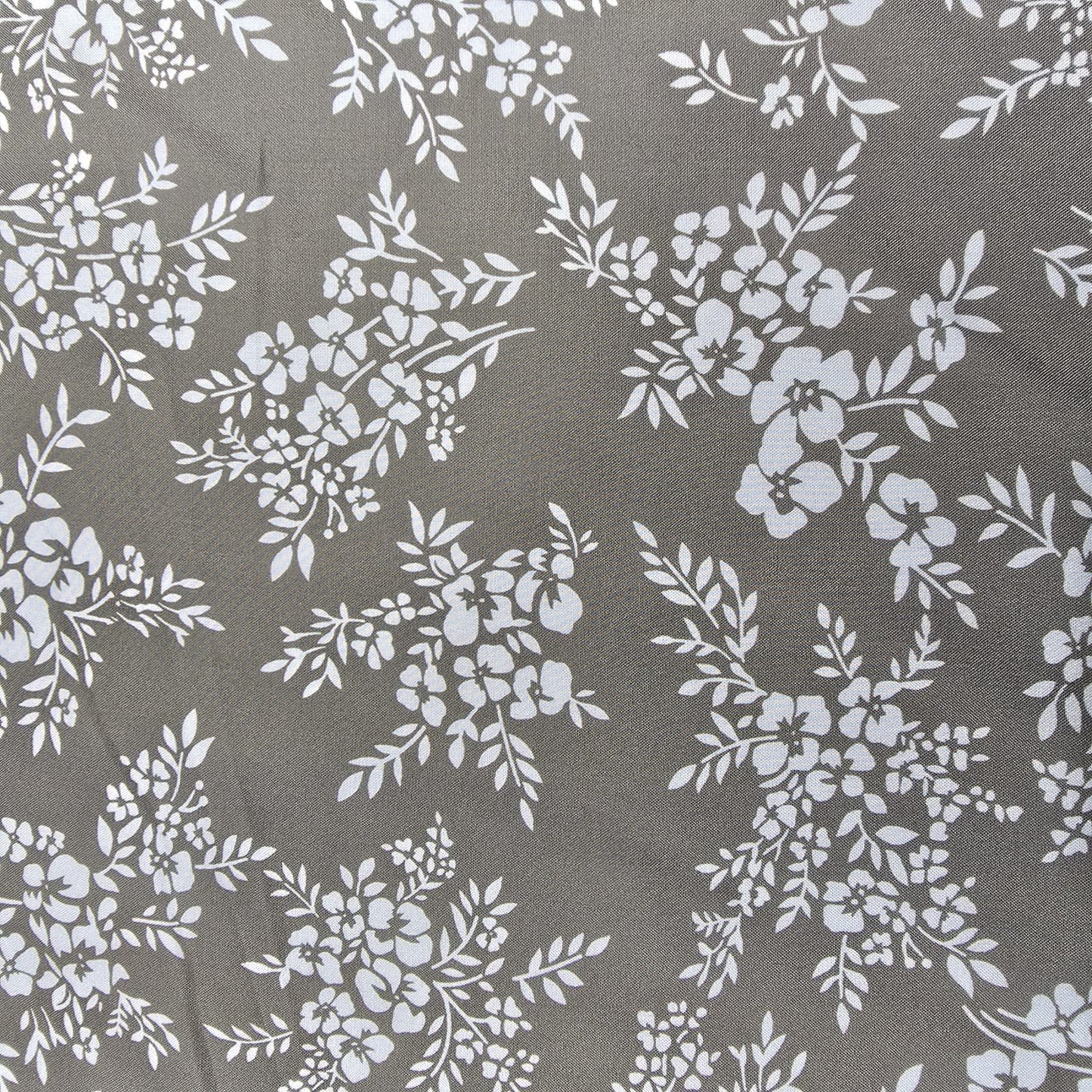 Sage Taupe Vintage Blossom Bouquet Floral Viscose Challis Print Fabric 58" By The Meter Soft Lightweight Material