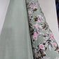 Sage Green Rose Garden Floral Mix & Match Viscose Challis Print & Plain Fabric 58" By The Meter – Soft Lightweight Fabric