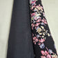 Black Rose Garden Floral Mix & Match Viscose Challis Print & Plain Fabric 58" By The Meter – Soft Lightweight Fabric