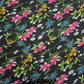 Black Floral Garden Yoryu Crinkle Satin Fabric – 58" Wide By The Meter