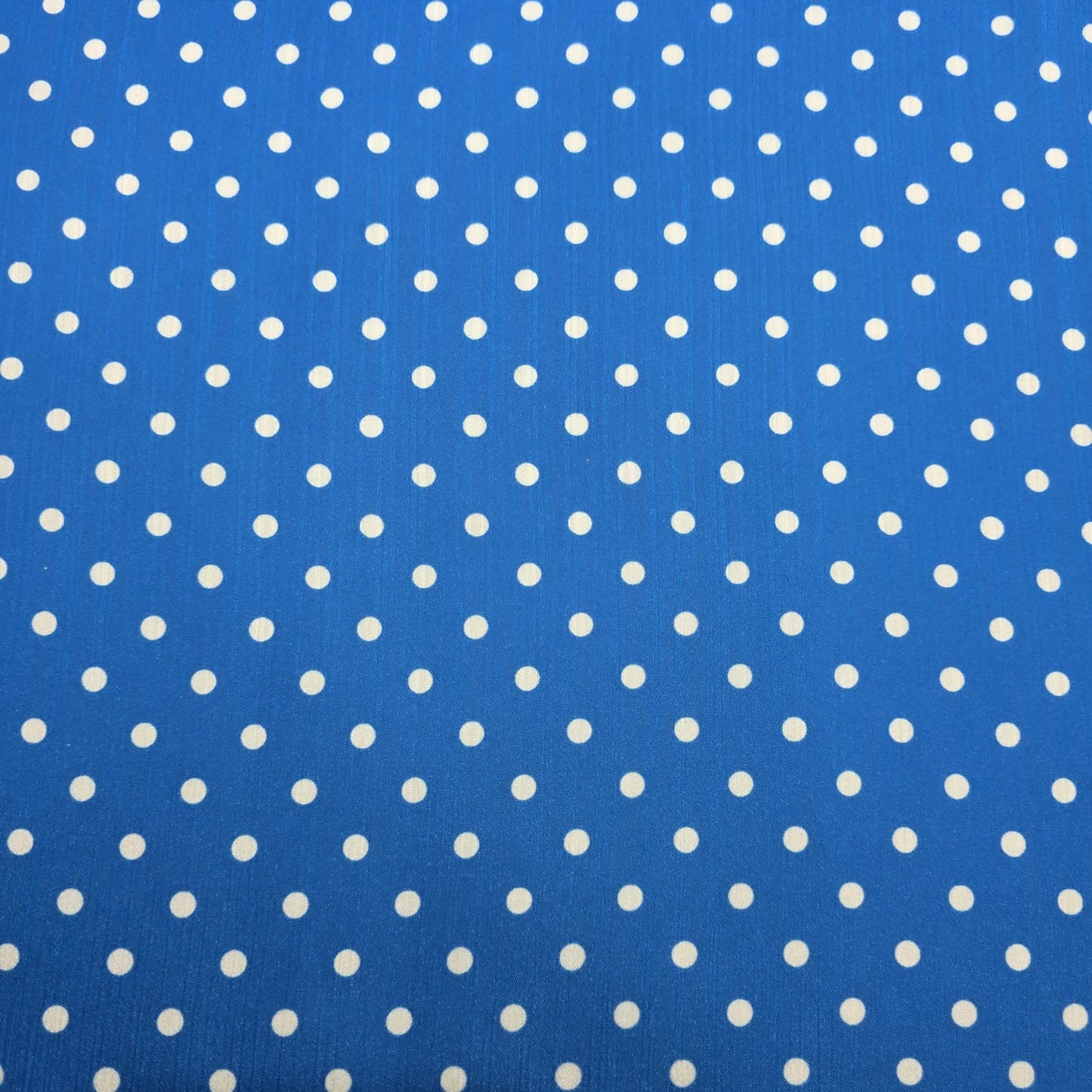 Blue White Spot Print Polka Dot & Floral Yoryu Crinkle Satin Fabric – 58" Wide