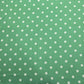 Mint White Spot Print Polka Dot & Floral Yoryu Crinkle Satin Fabric – 58" Wide