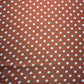 Rust White Spot Print Polka Dot & Floral Yoryu Crinkle Satin Fabric – 58" Wide