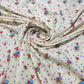 Cream Ditsy Rose Floral Print Polyester Crepe Fabric – 58" Wide – Sold By The Meter