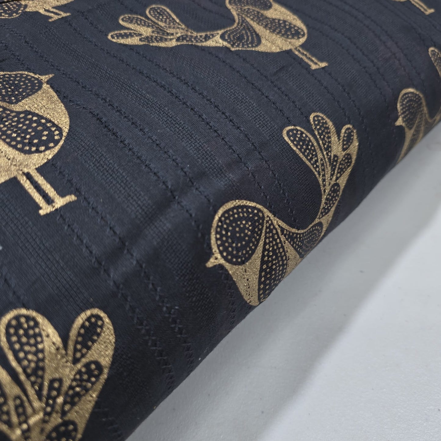Golden Bird 100% Cotton Textured Fabric Crafts Dress Costume Material 44"  Meter