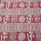 Om Symbol Cotton Linen Fabric 44" Wide | Spiritual Print Dressmaking, Craft & Home Décor Material by the Metre