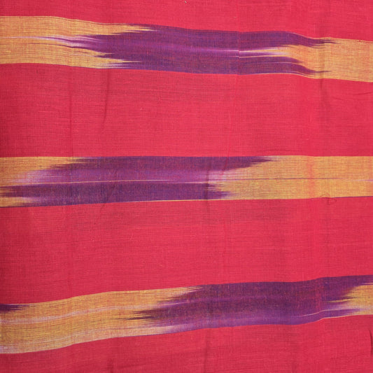 Red Multi Ikat Stripe Cotton Lawn Fabric 44" Wide | Lightweight Dressmaking, Craft & Summer Clothing Material by the Metre
